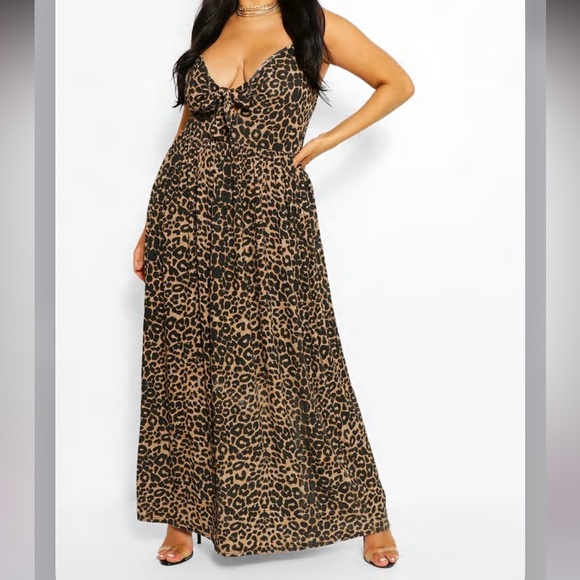•BOOHOO•14•PLUS LEOPARD MAXI DRESS• - Picture 2 of 9